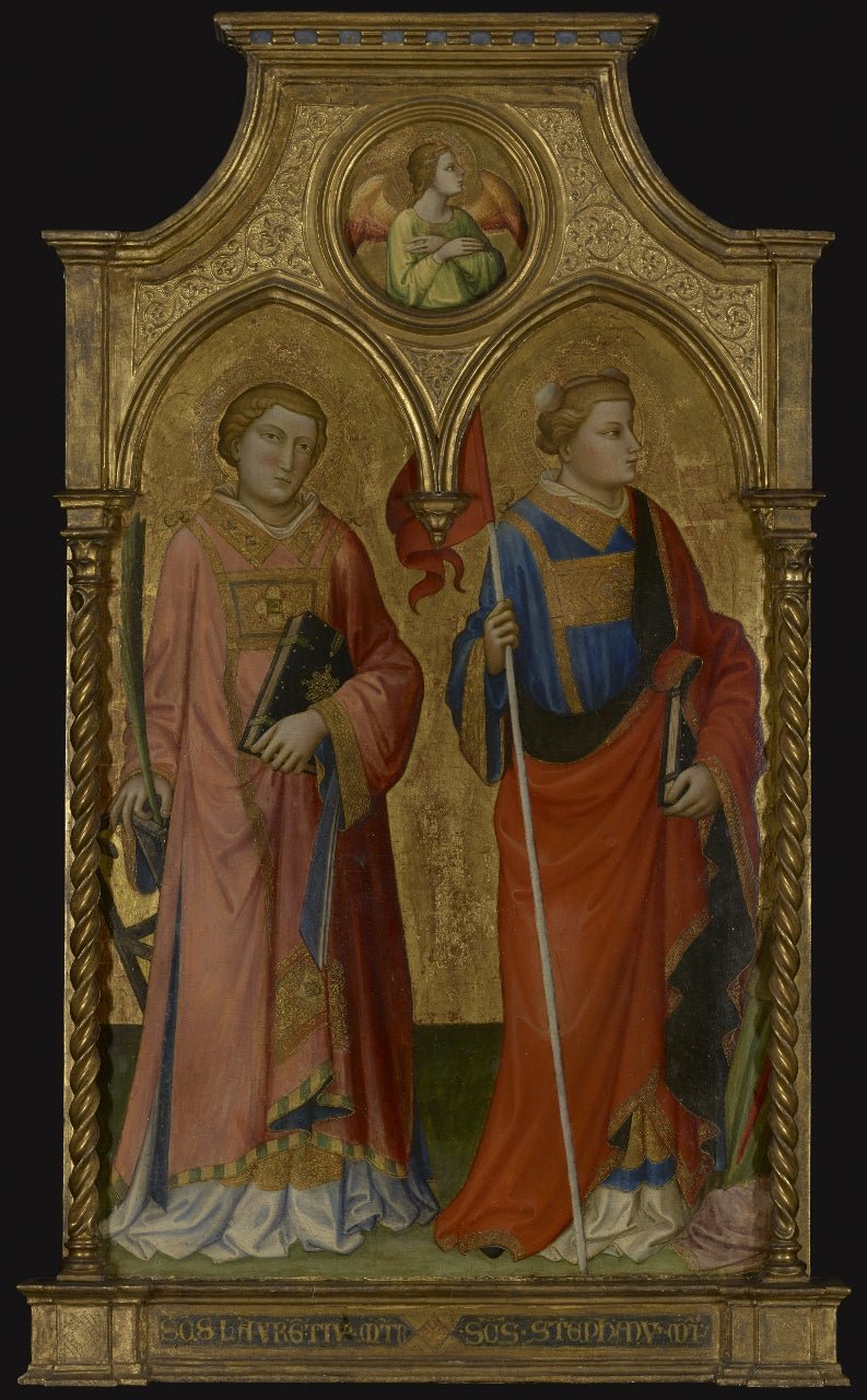 Saints Lawrence and Stephen, vintage artwork by Mariotto di Nardo, A3 (16x12") Poster Print