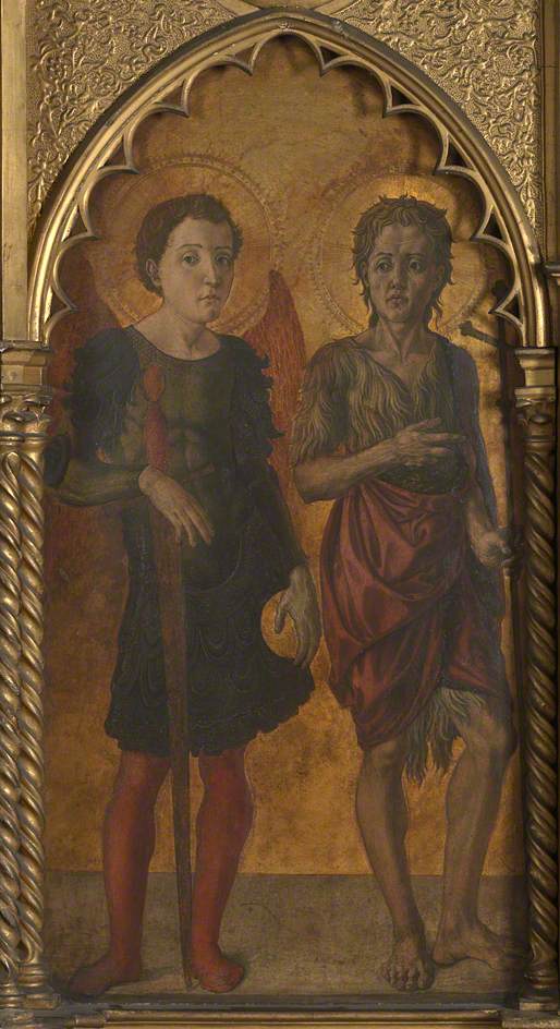 Saints Michael and John the Baptist, vintage artwork by Attributed to Jacopo di Antonio, A3 (16x12") Poster Print