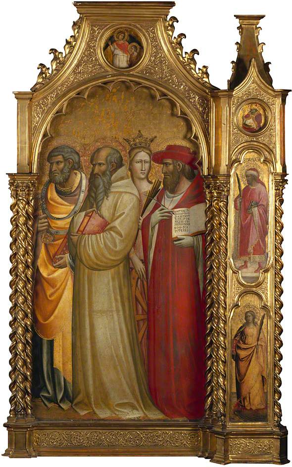 Saints Peter, Romuald, Catherine of Alexandria and Jerome, vintage artwork by Giovanni dal Ponte, A3 (16x12") Poster Print