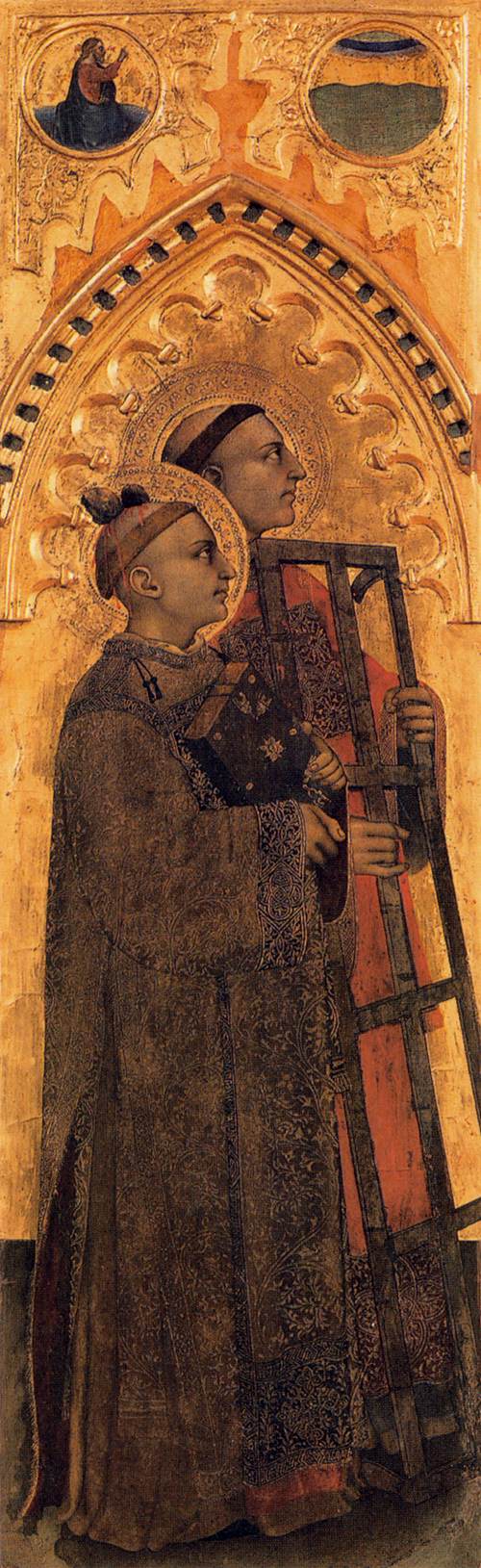 Saints Stephen and Lawrence, vintage artwork by Giovanni da Milano, A3 (16x12") Poster Print