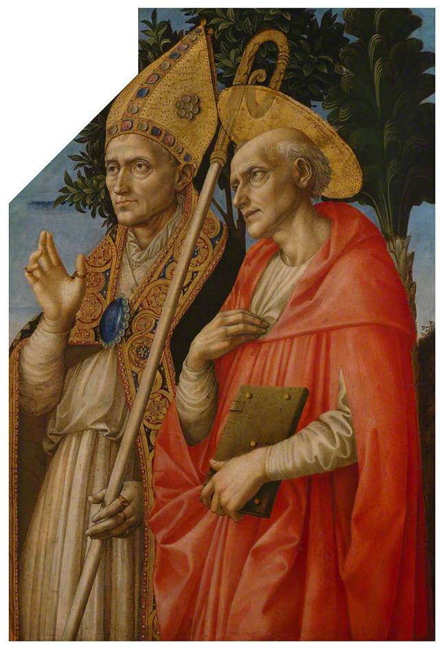 Saints Zeno and Jerome (The Pistoia Santa Trinità Altarpiece), vintage artwork by Pesellino, A3 (16x12") Poster Print