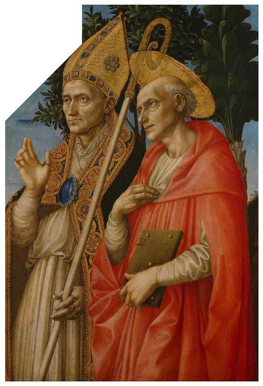 Saints Zeno and Jerome (The Pistoia Santa Trinità Altarpiece), vintage artwork by Pesellino, A3 (16x12") Poster Print