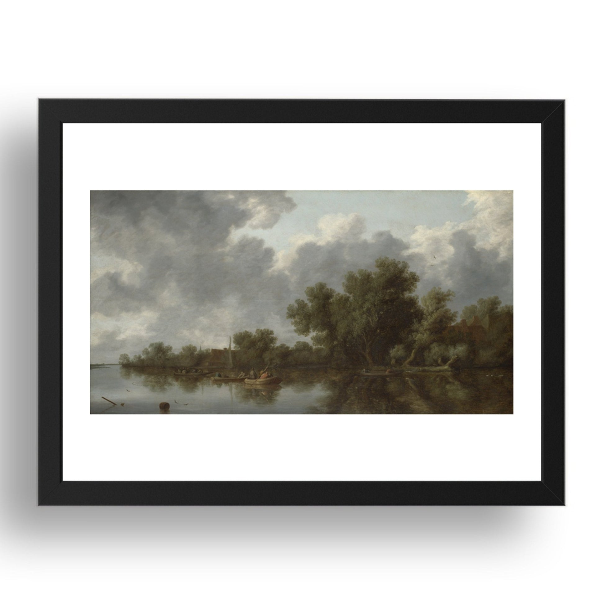 Salomon van Ruysdael: River Scene, Poster in 17x13"(A3) Frame