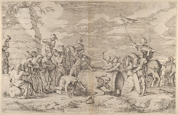Salvator Rosa 1615–1673 Rome):The death of Marcus Atilius Regulus showng being nailed into a tub by the Carthaginians c1661–62, vintage artwork, 16x12"(A3) Poster Print