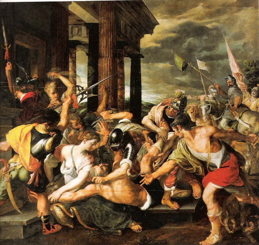 Samson and Delila, vintage artwork by Joos van Winghe, A3 (16x12") Poster Print