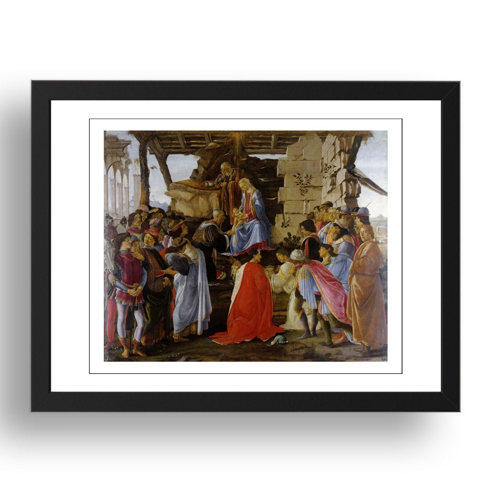 Sandro Botticelli - Adoration Of The Magi [1476], vintage artwork in A3 (17x13") Black Frame