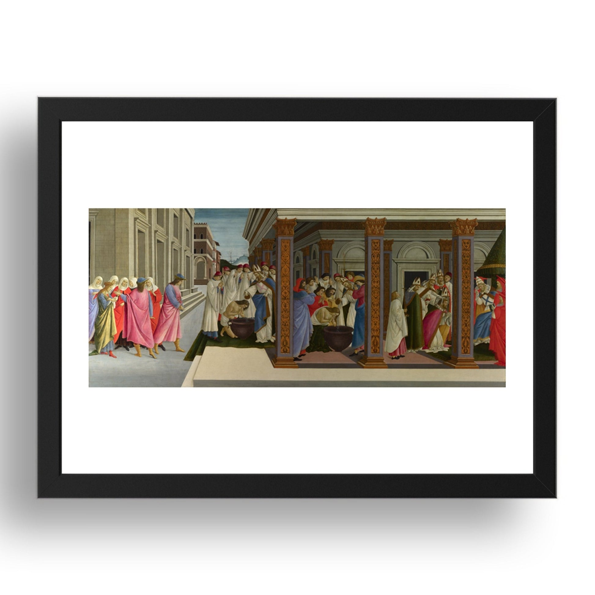 Sandro Botticelli: Four Scenes from the Early Life of Saint Zenobius, Poster in 17x13"(A3) Frame