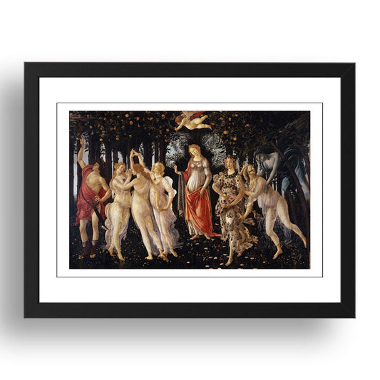 Sandro Botticelli - Primavera [1482], vintage artwork in A3 (17x13") Black Frame