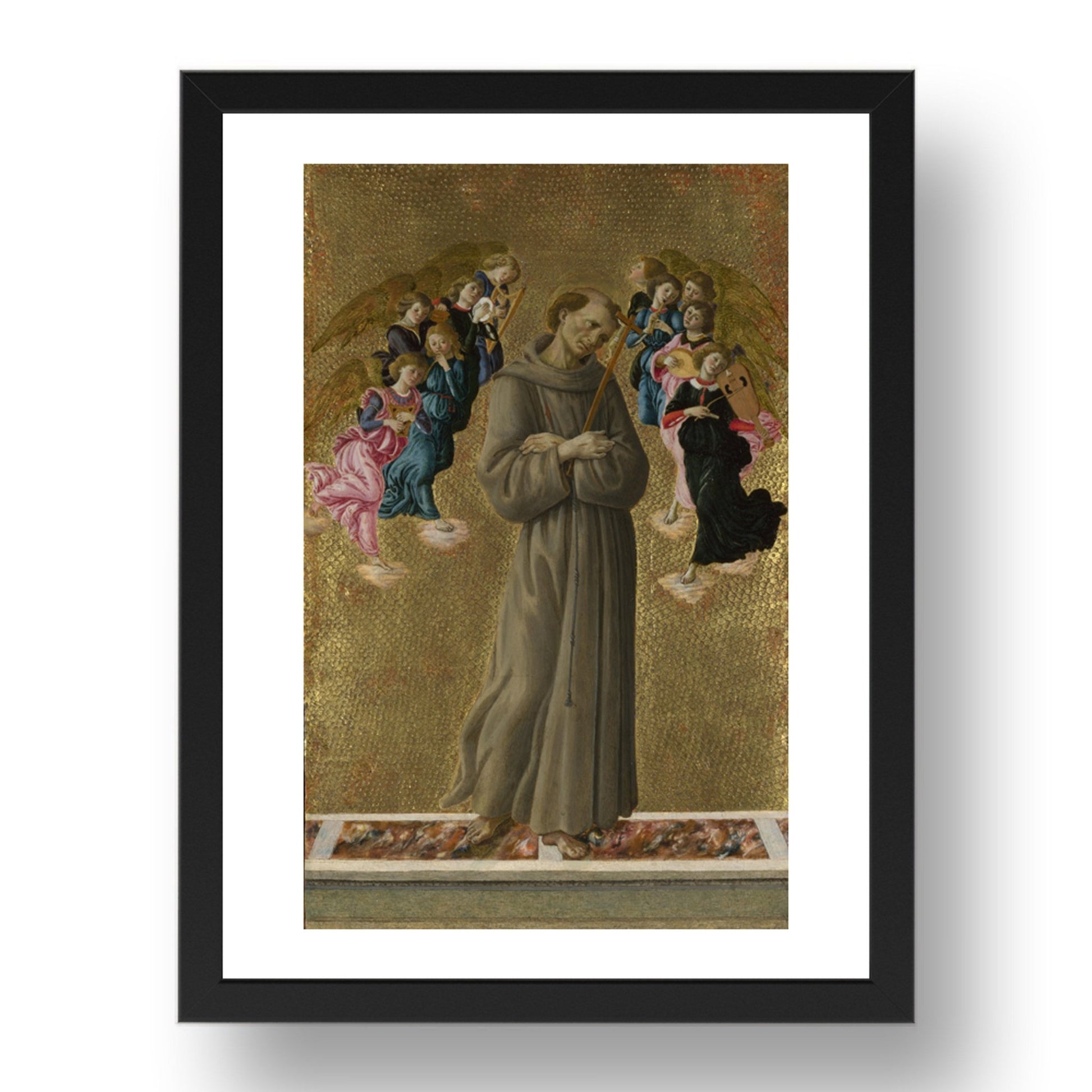 Sandro Botticelli: Saint Francis of Assisi with Angels, Poster in 17x13"(A3) Frame