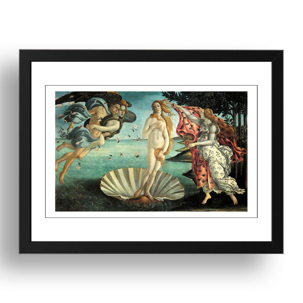 Sandro Botticelli - The Birth Of Venus [1486], vintage artwork in A3 (17x13") Black Frame