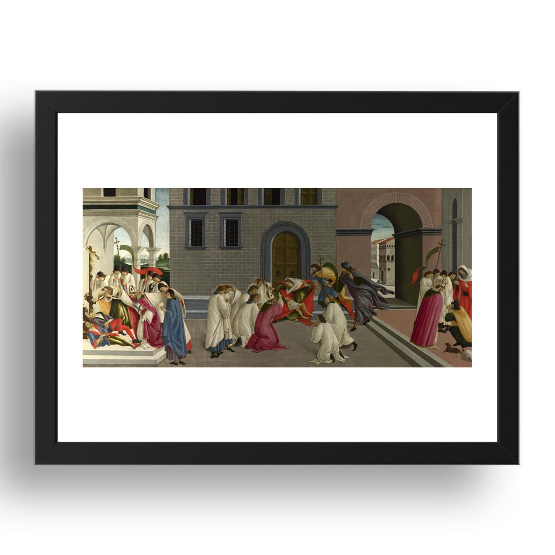 Sandro Botticelli: Three Miracles of Saint Zenobius, Poster in 17x13"(A3) Frame