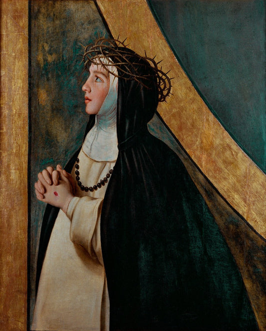 Santa Catalina de Siena (Saint Catherine of Siena), vintage artwork by Juan Bautista Maíno, 12x8" (A4) Poster