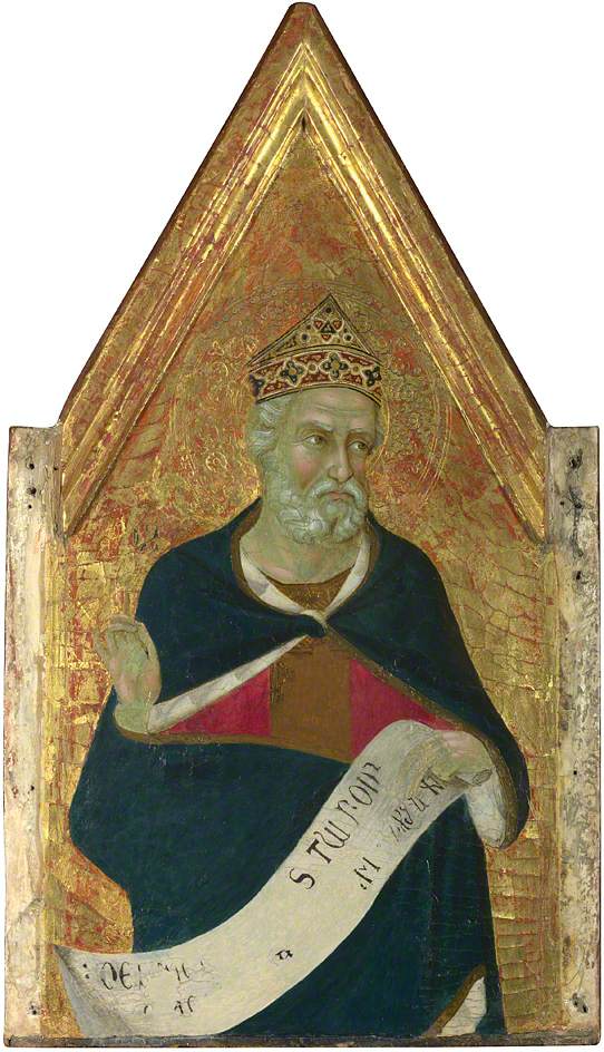 Santa Croce Altarpiece: David, vintage artwork by Ugolino di Nerio, 12x8" (A4) Poster