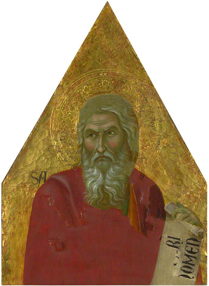Santa Croce Altarpiece: Isiah, vintage artwork by Ugolino di Nerio, 12x8" (A4) Poster