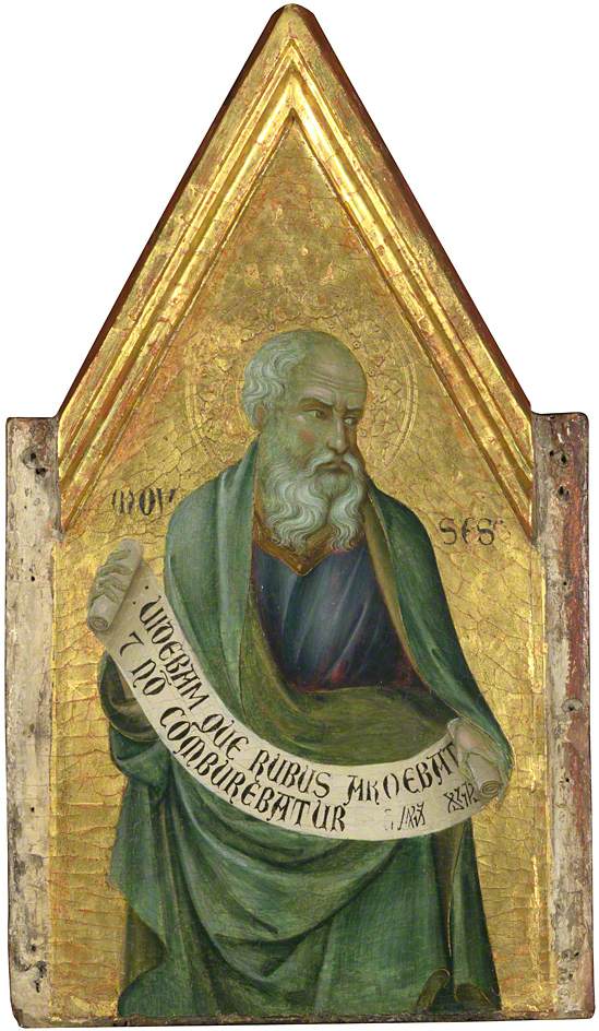 Santa Croce Altarpiece: Moses, vintage artwork by Ugolino di Nerio, 12x8" (A4) Poster