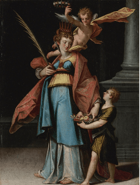 Santa Dorotea, vintage artwork by Bartholomaeus Spranger, A3 (16x12") Poster Print