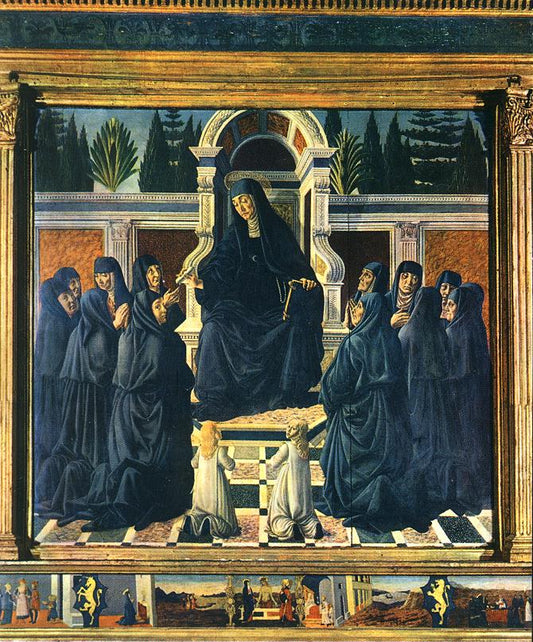 Santa Monica Altarpiece, vintage artwork by Francesco Botticini, A3 (16x12") Poster Print