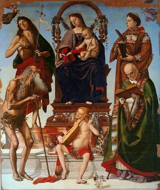 Sant'Onofrio Altarpiece, vintage artwork by Luca Signorelli, A3 (16x12") Poster Print