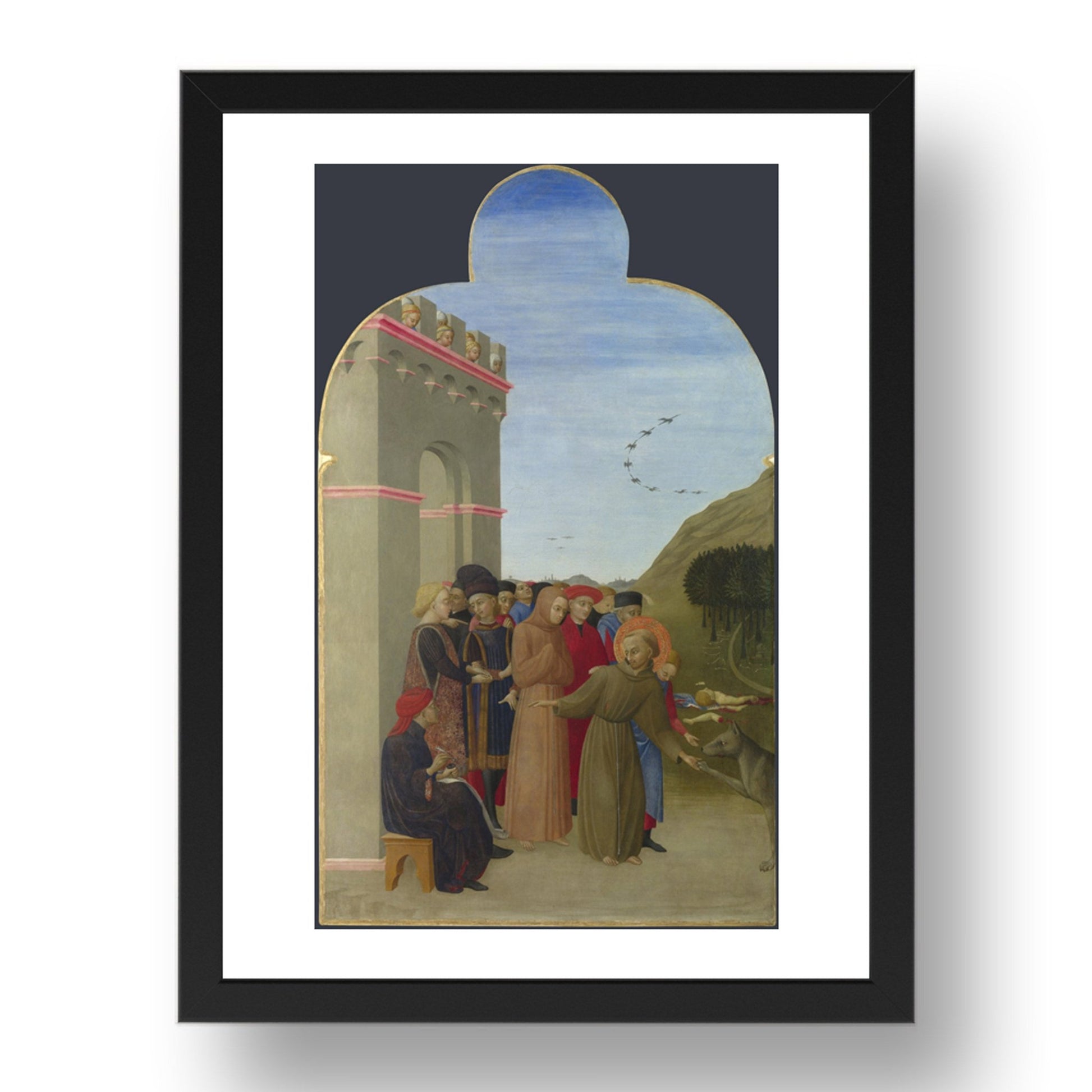 Sassetta: The Wolf of Gubbio, Poster in 17x13"(A3) Frame