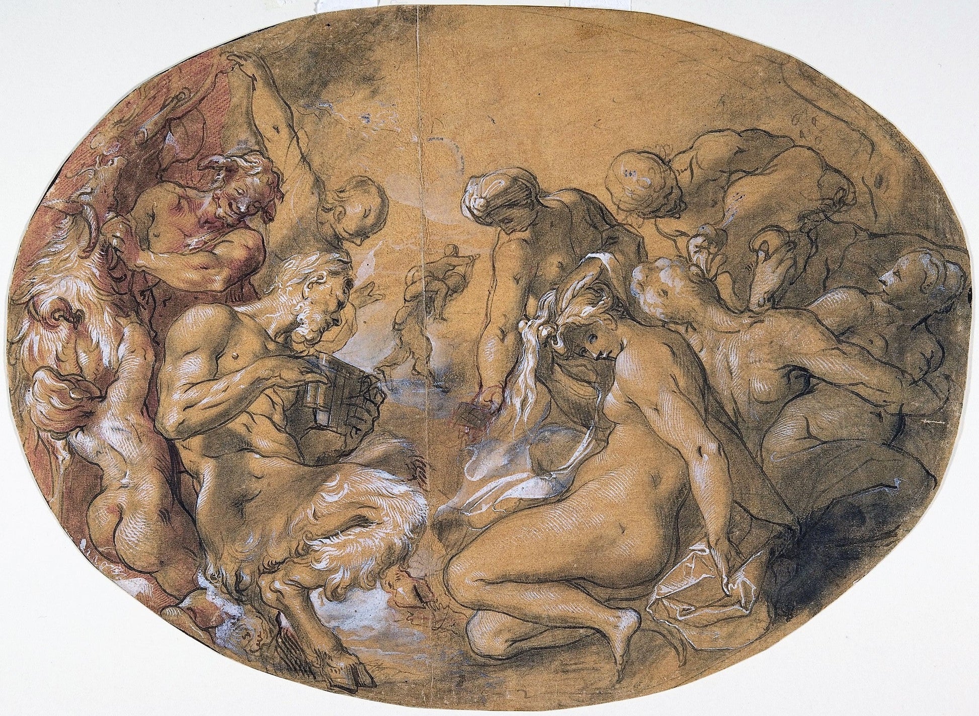 Satyrs and Nymphs, vintage artwork by Joseph Heintz the Elder, A3 (16x12") Poster Print