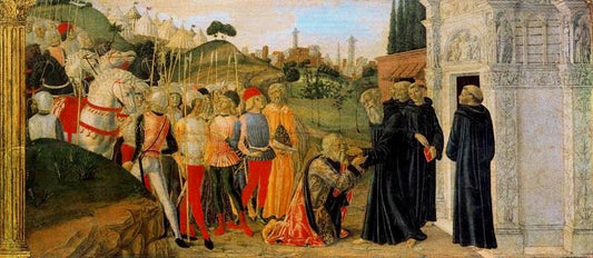 Scene from the Life of Saint Benedict, vintage artwork by Neroccio de' Landi, A3 (16x12") Poster Print