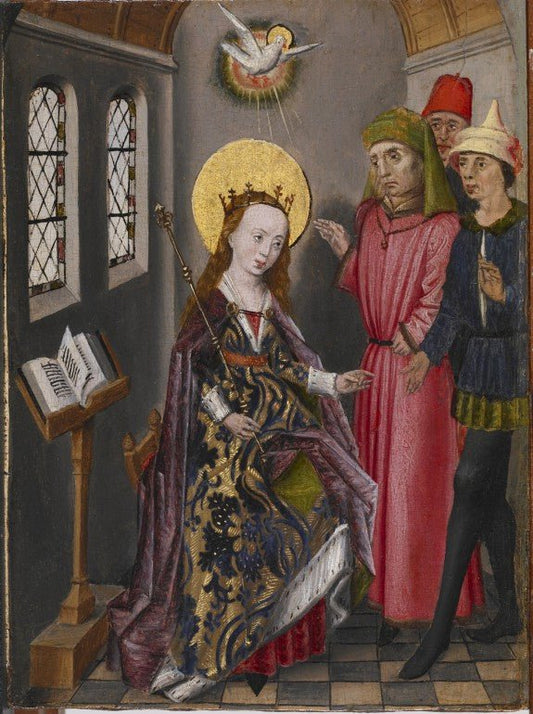 Scene from the Life of Saint Catherine, vintage artwork by Unknown - Flemish School 15th Century, A3 (16x12") Poster Print