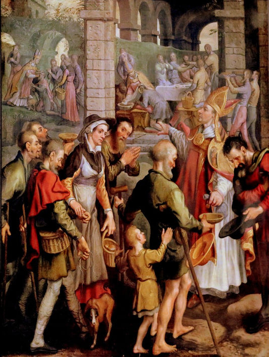 Scenes from the Life of an Unidentified Bishop Saint, vintage artwork by Pieter Aertsen, A3 (16x12") Poster Print