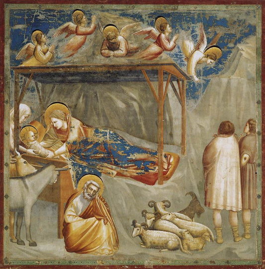 Scenes from the Life of Christ: 1. Nativity: Birth of Jesus, vintage artwork by Giotto, A3 (16x12") Poster Print