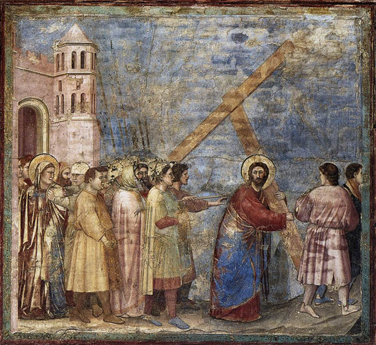 Scenes from the Life of Christ: 18. Road to Calvary, vintage artwork by Giotto, A3 (16x12") Poster Print