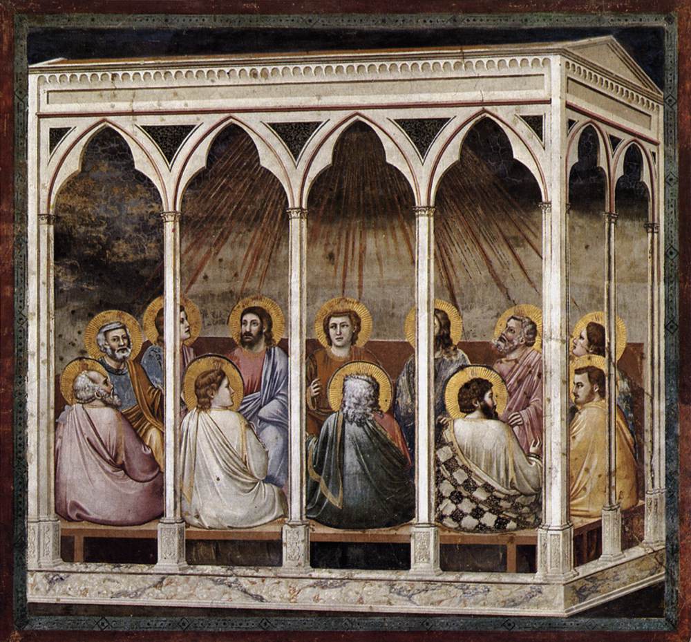 Scenes from the Life of Christ: 23. Pentecost, vintage artwork by Giotto, A3 (16x12") Poster Print