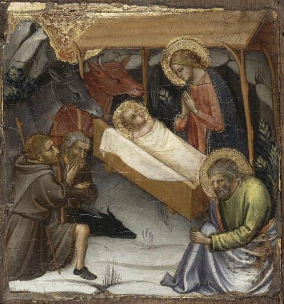 Scenes from the Life of Christ: Nativity, vintage artwork by Mariotto di Nardo, A3 (16x12") Poster Print