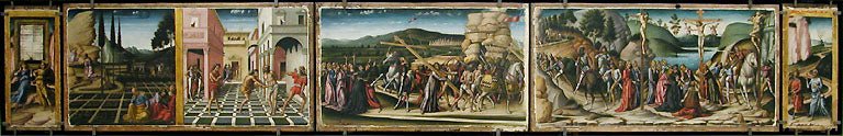 Scenes from the Life of Christ (Predella from the Saint Nicholas-altarpiece), vintage artwork by Niccolò da Foligno, A3 (16x12") Poster Print