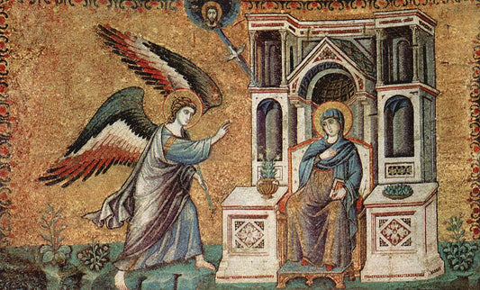 Scenes from the Life of Mary ~ Annunciation, vintage artwork by Pietro Cavallini, 12x8" (A4) Poster