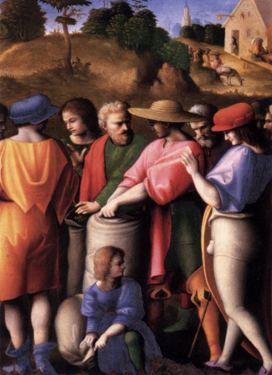 Scenes from The Story of Joseph:  The Search for the Cup, vintage artwork by Il Bacchiacca, A3 (16x12") Poster Print