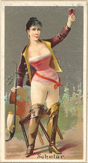 :Scholar from the Occupations for Women series for Old Judge and Dogs Head Cigarettes 1887, vintage artwork, 16x12"(A3) Poster Print