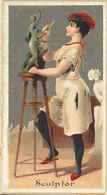 :Sculptor from the Occupations for Women series for Old Judge and Dogs Head Cigarettes 1887, vintage artwork, 16x12"(A3) Poster Print