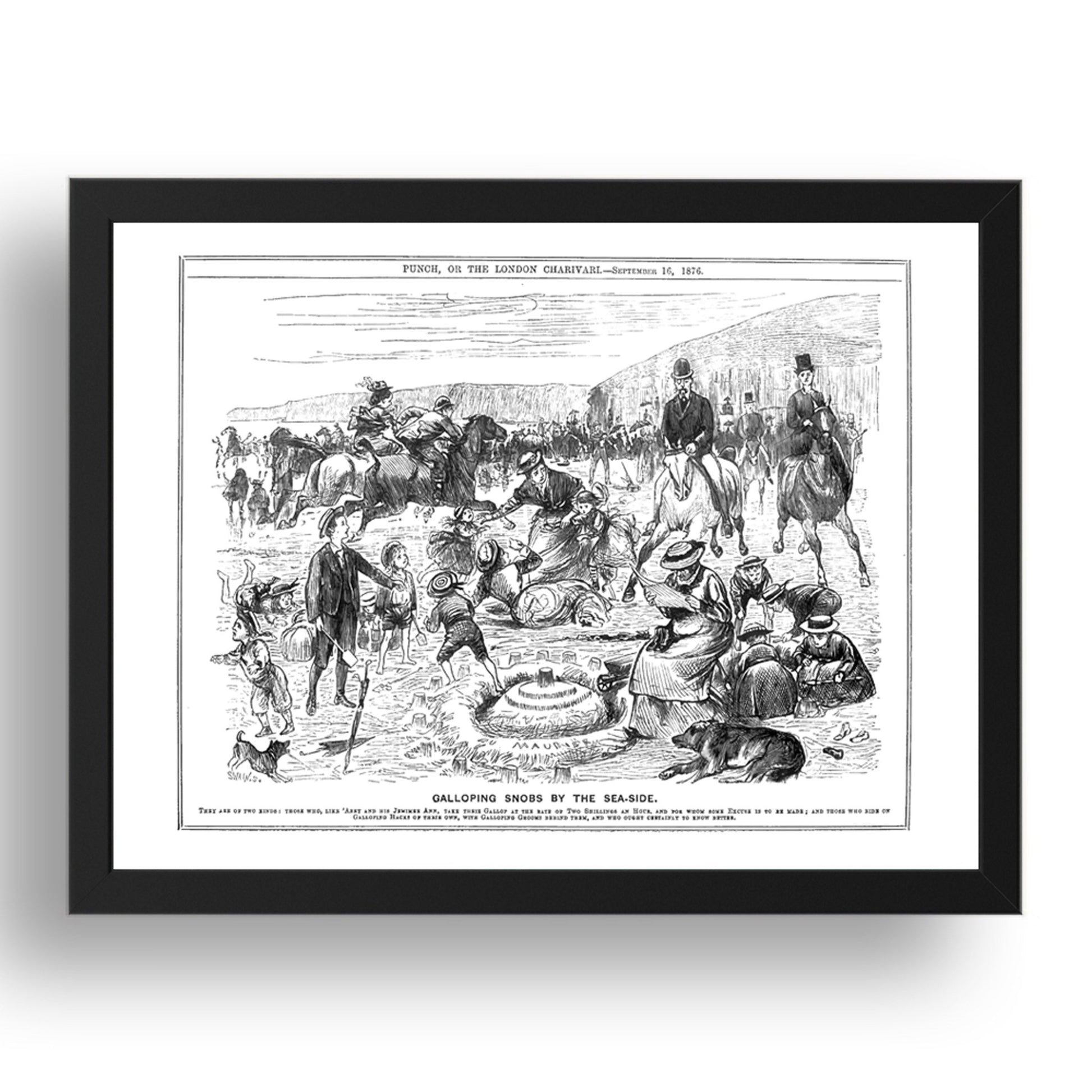 seaside3, vintage historic poster in 17x13"(A3) Frame