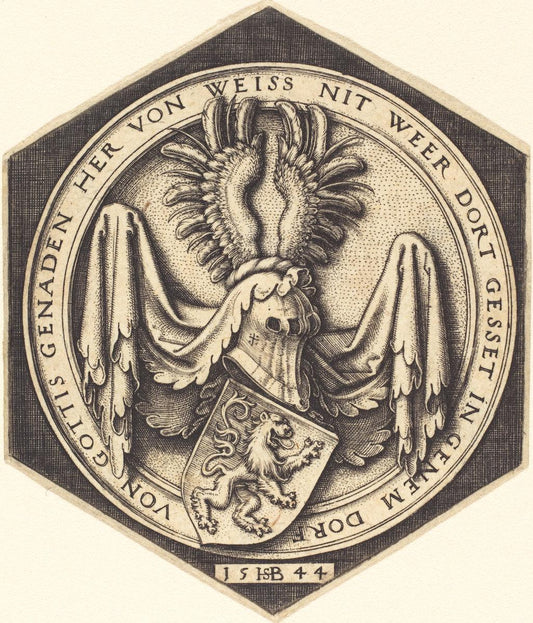 Sebald Beham:Coat of Arms with a Lion,16x12"(A3) Poster