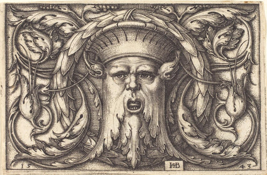 Sebald Beham:Ornament with a Mask,16x12"(A3) Poster