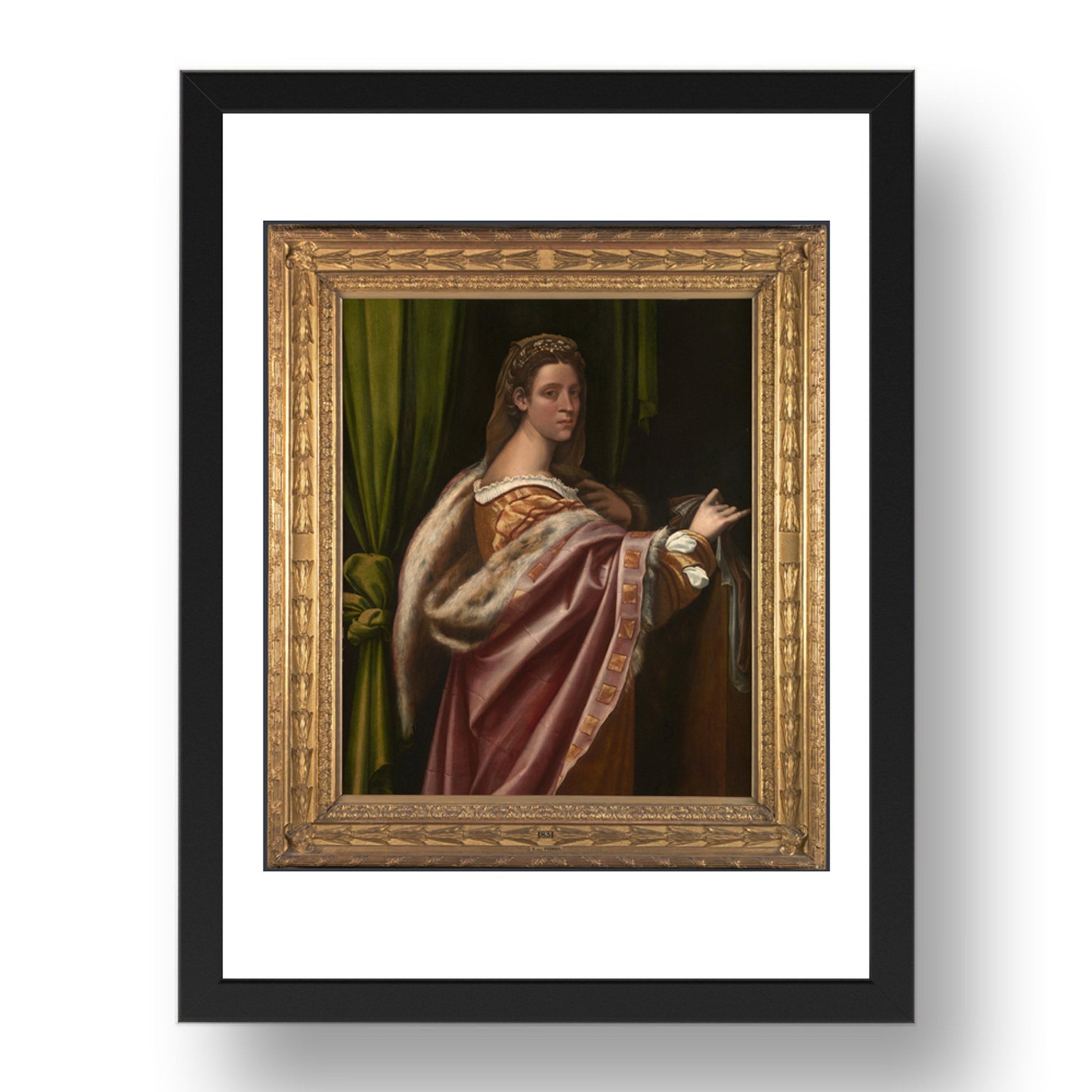 Sebastiano del Piombo: Portrait of a Lady, Poster in 17x13"(A3) Frame