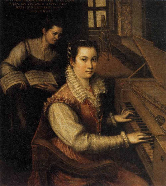 Self-Portrait at the Spinet, vintage artwork by Lavinia Fontana, A3 (16x12") Poster Print