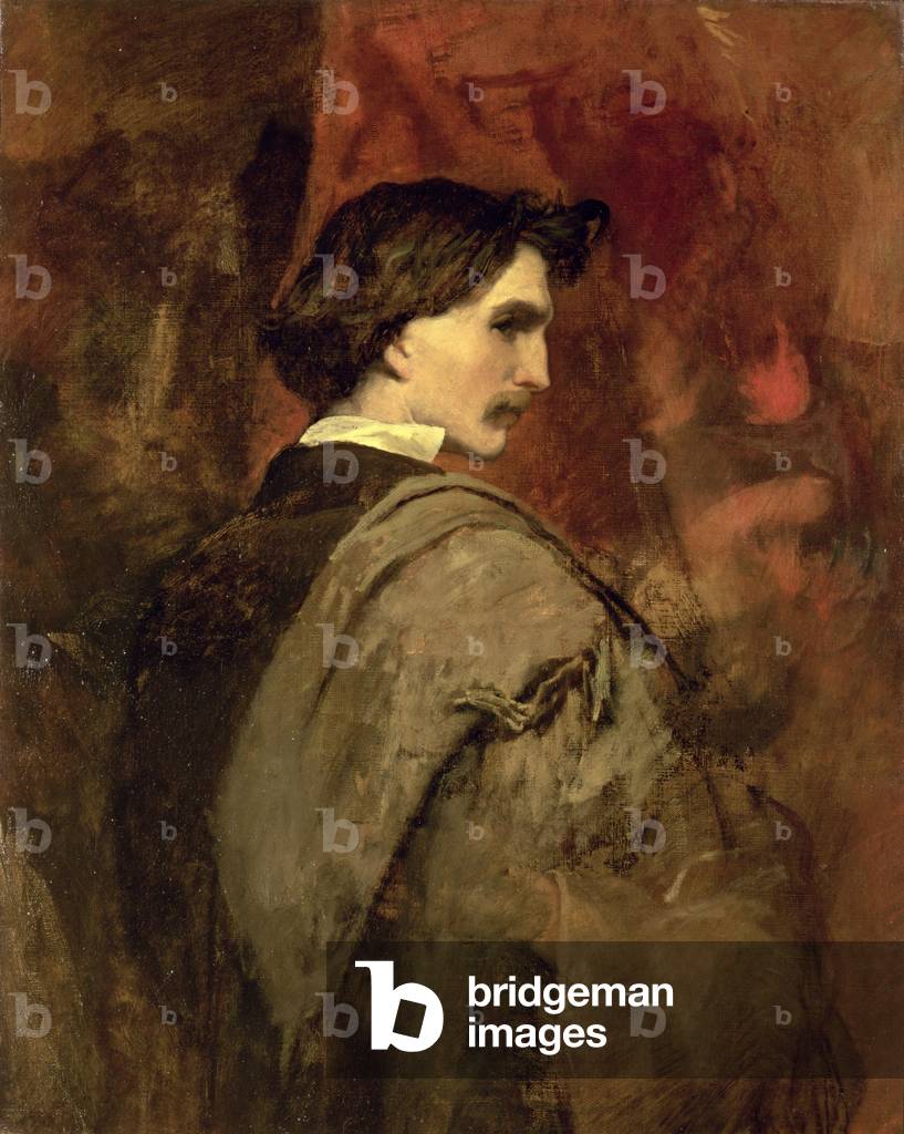 Self Portrait by Anselm Feuerbach, vintage art, modern poster print