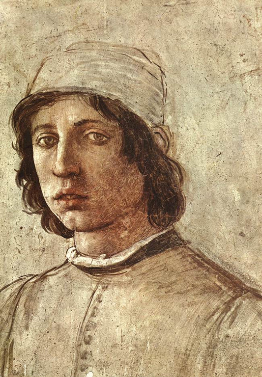 Self-Portrait (detail), vintage artwork by Filippino Lippi, A3 (16x12") Poster Print