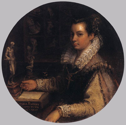 Self-Portrait in a Studio, vintage artwork by Lavinia Fontana, A3 (16x12") Poster Print