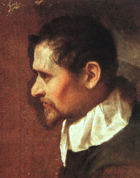 Self Portrait in Profile, vintage artwork by Annibale Carracci, A3 (16x12") Poster Print