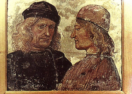 Self Portrait with Vitelozzo Vitelli, vintage artwork by Luca Signorelli, A3 (16x12") Poster Print