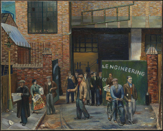 Selling ‘Daily Worker’ Projectile Engineering, London by Clive Branson-16x12"(A3) Poster