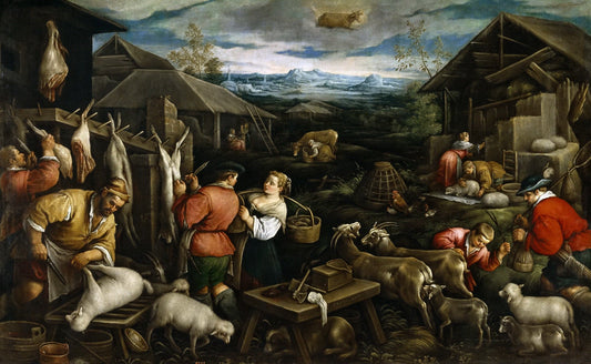 Series of the Months 04, April (Taurus), vintage artwork by Francesco Bassano  the Younger, A3 (16x12") Poster Print