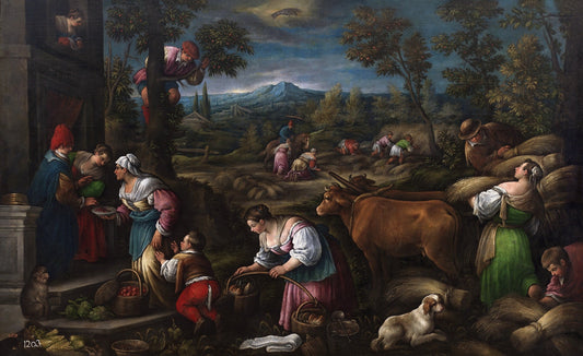 Series of the Months 06, June (Cancer), vintage artwork by Francesco Bassano  the Younger, A3 (16x12") Poster Print