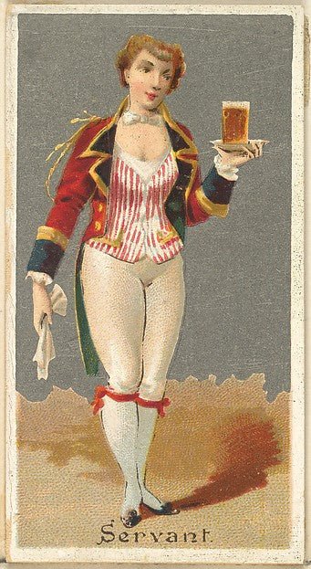 :Servant from the Occupations for Women series for Old Judge and Dogs Head Cigarettes 1887, vintage artwork, 16x12"(A3) Poster Print